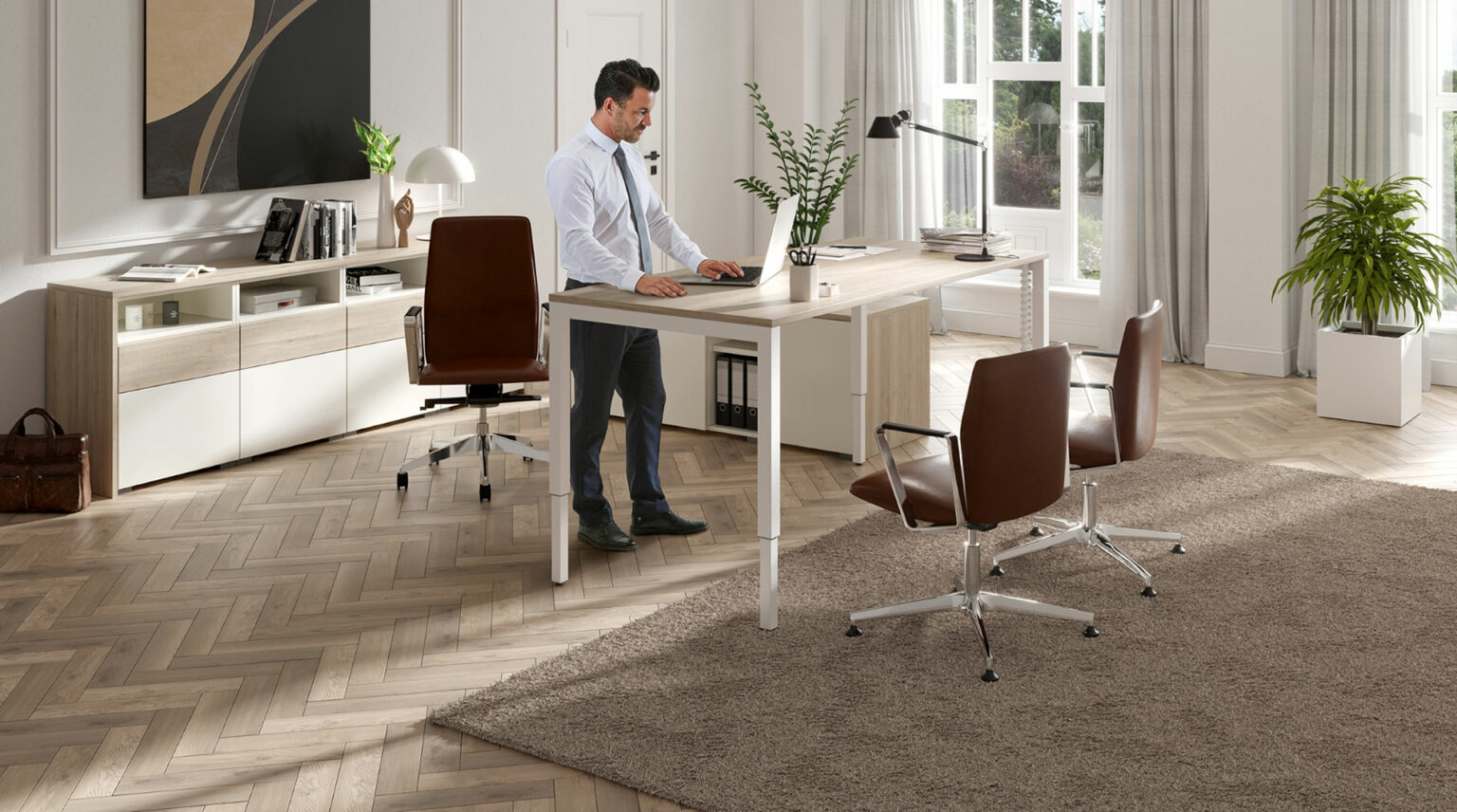 Höhenverstellbare Büromöbel für Einzelbüro